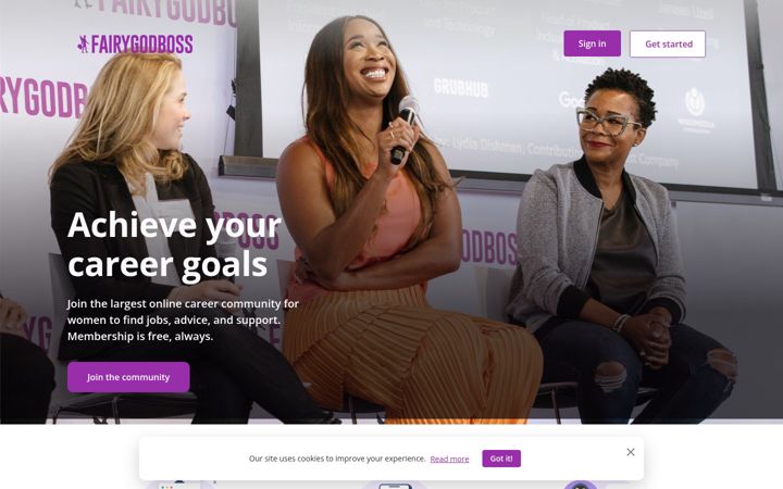 Screenshot of fairygodboss.com