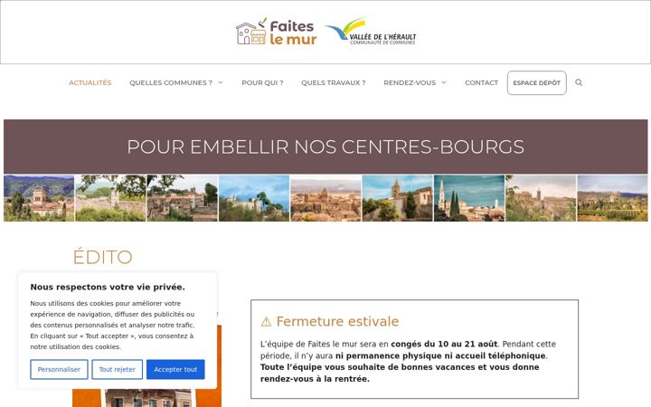 Screenshot of faiteslemur-valleeherault.fr