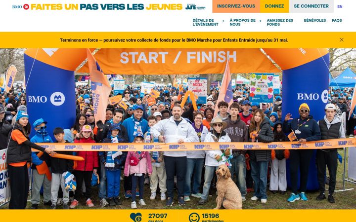 Screenshot of faitesunpasverslesjeunes.ca