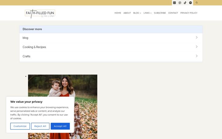 Screenshot of faith-filledfun.com