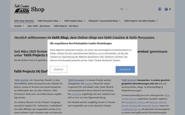 Zrzut ekranu faith-shop.de