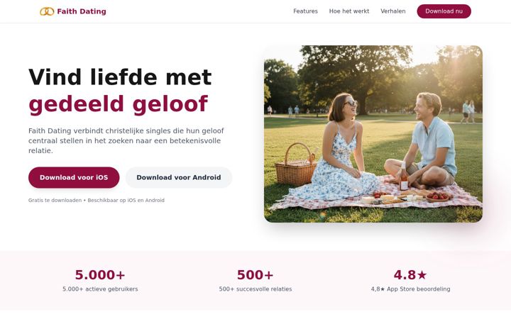 Screenshot of faithdating.nl