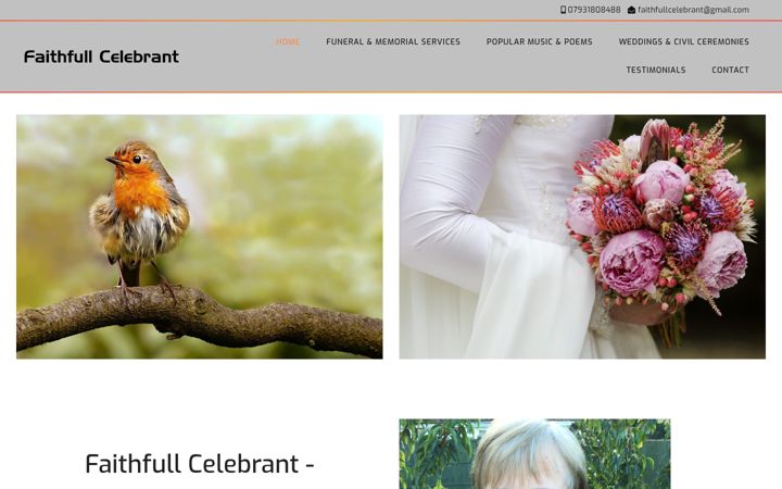 Screenshot of faithfullcelebrant.co.uk