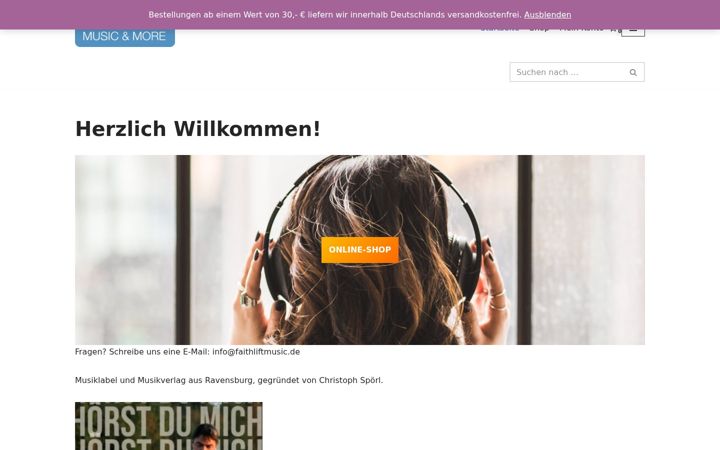 Screenshot von faithliftmusic.de