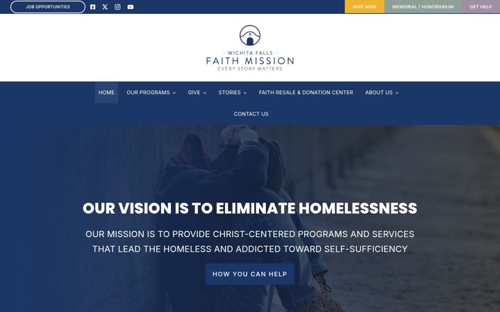 Screenshot of faithmissionwf.org