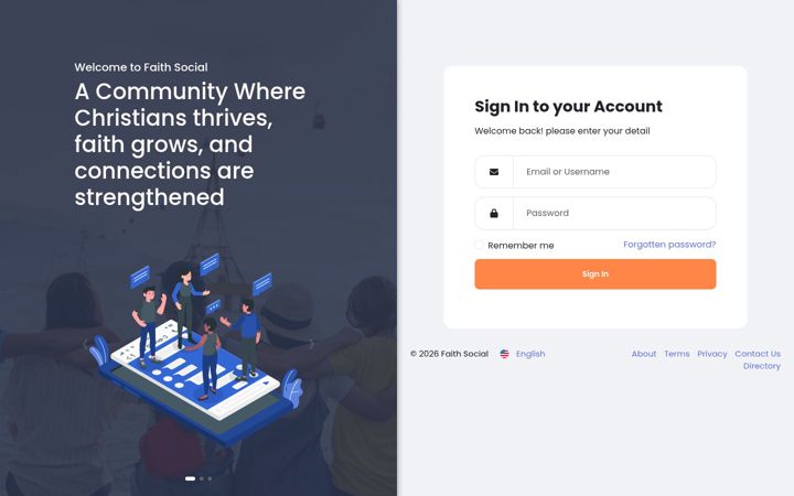 Zrzut ekranu faithsocial.io