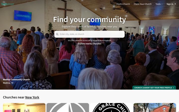 Screenshot of faithstreet.com