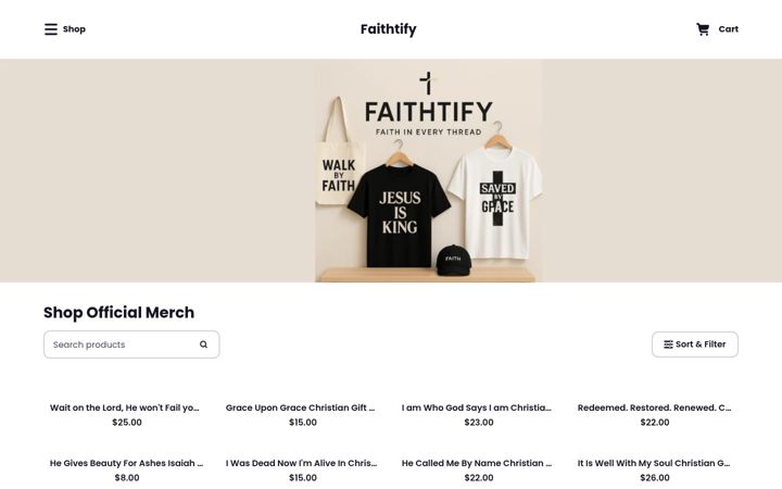 Screenshot of faithtify.com