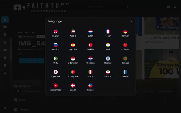 Screenshot of faithtube.co