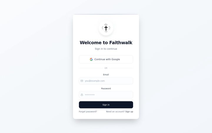 Screenshot of faithwalk.site