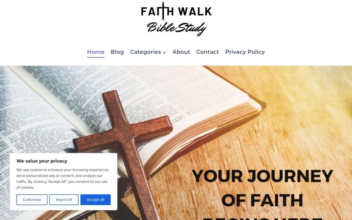 Screenshot of faithwalkbiblestudy.com