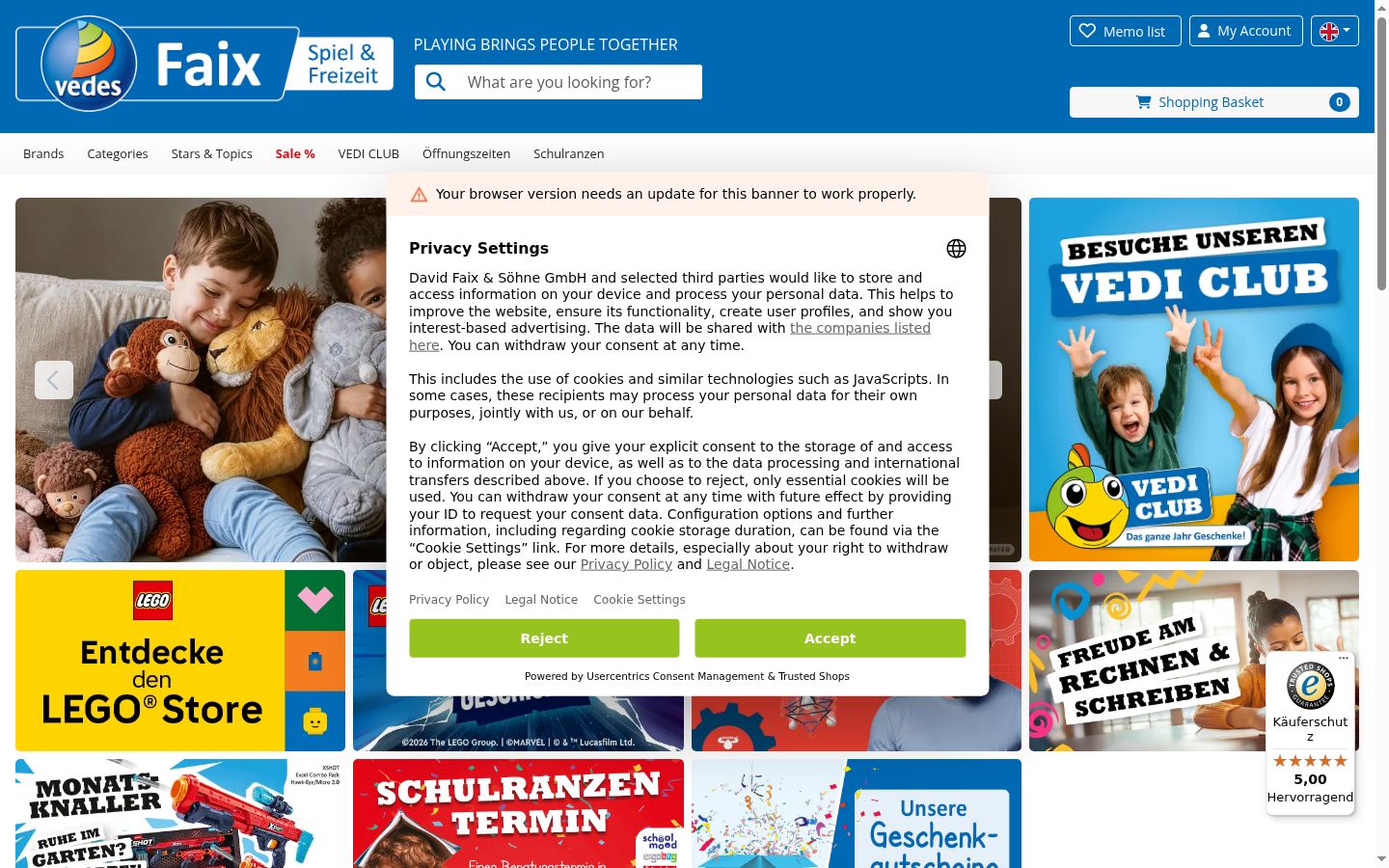 Screenshot tal-banner tal-kunsens muri qabel kwalunkwe interazzjoni
