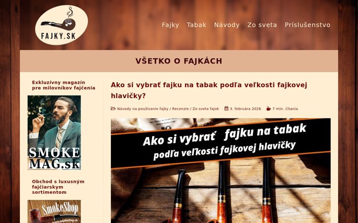 Screenshot of fajky.sk
