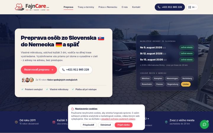 Screenshot of fajncare.sk
