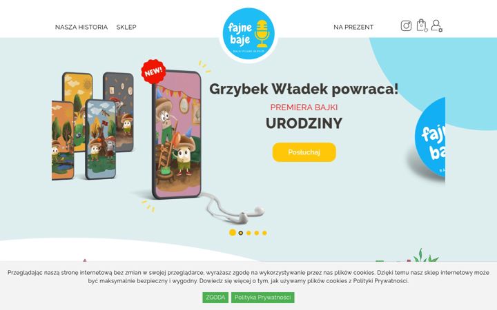Screenshot of fajnebaje.pl