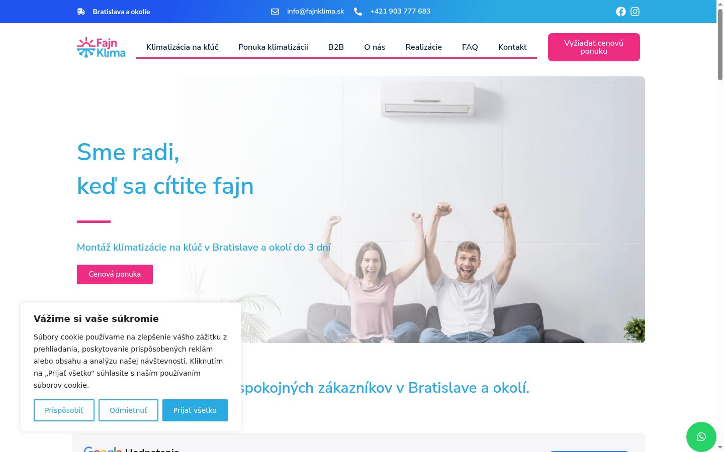 Snimka zaslona bannera za privolu prikazanog prije bilo kakve interakcije