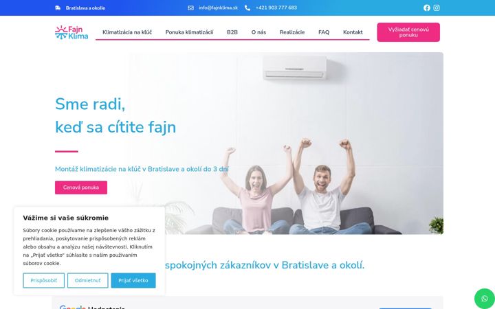Snimka zaslona za fajnklima.sk