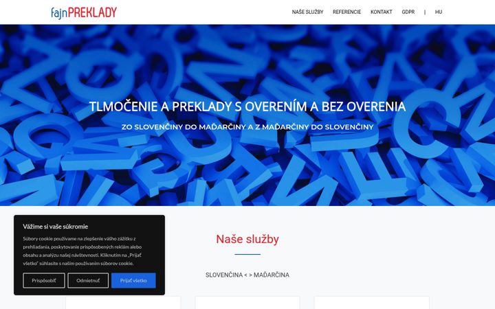 Screenshot of fajnpreklady.sk
