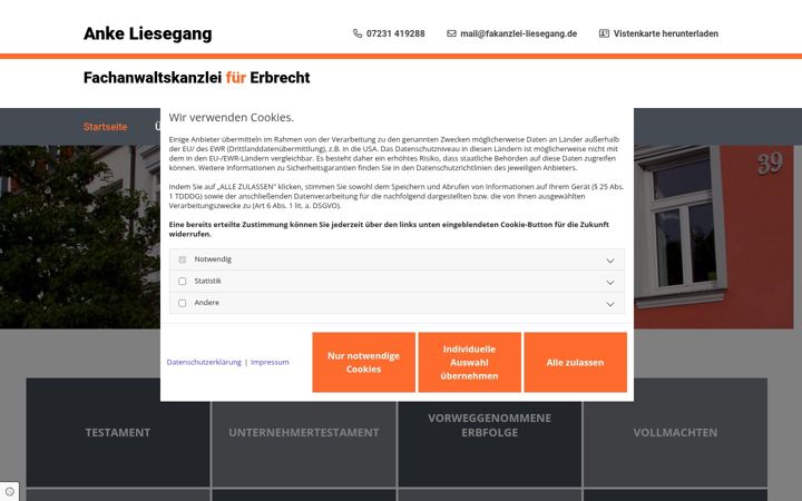 Screenshot of fakanzlei-liesegang.de