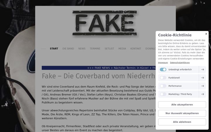 Screenshot of fake-coverband.de