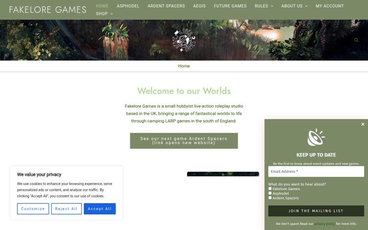 Screenshot of fakeloregames.com