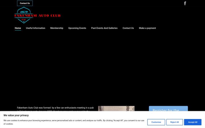 Screenshot stránky fakenham-auto-club.co.uk
