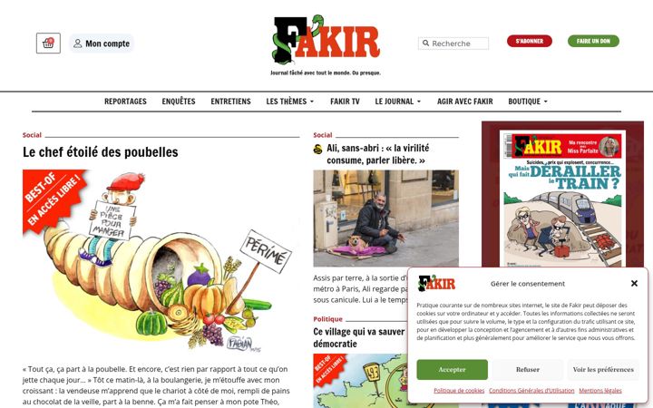 Captură de ecran a fakirpresse.info