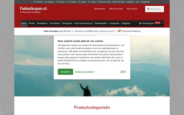 Screenshot of fakkelkopen.nl