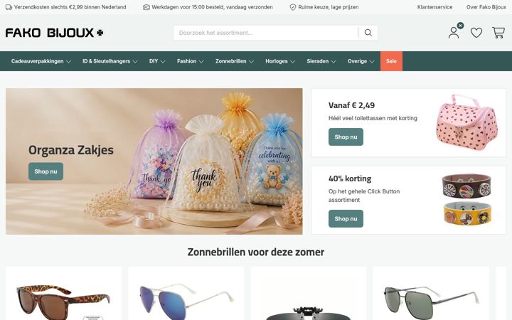 Screenshot of fakobijoux.nl