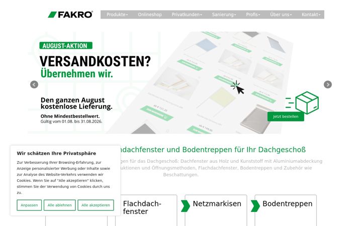 Screenshot of fakro.at