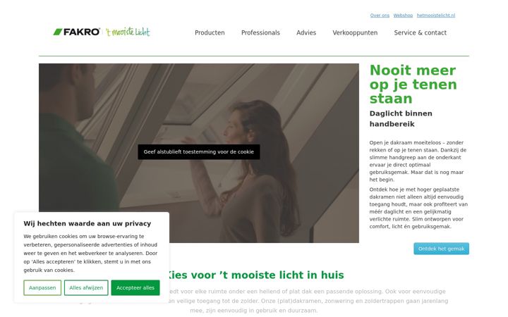 Screenshot di fakro.nl