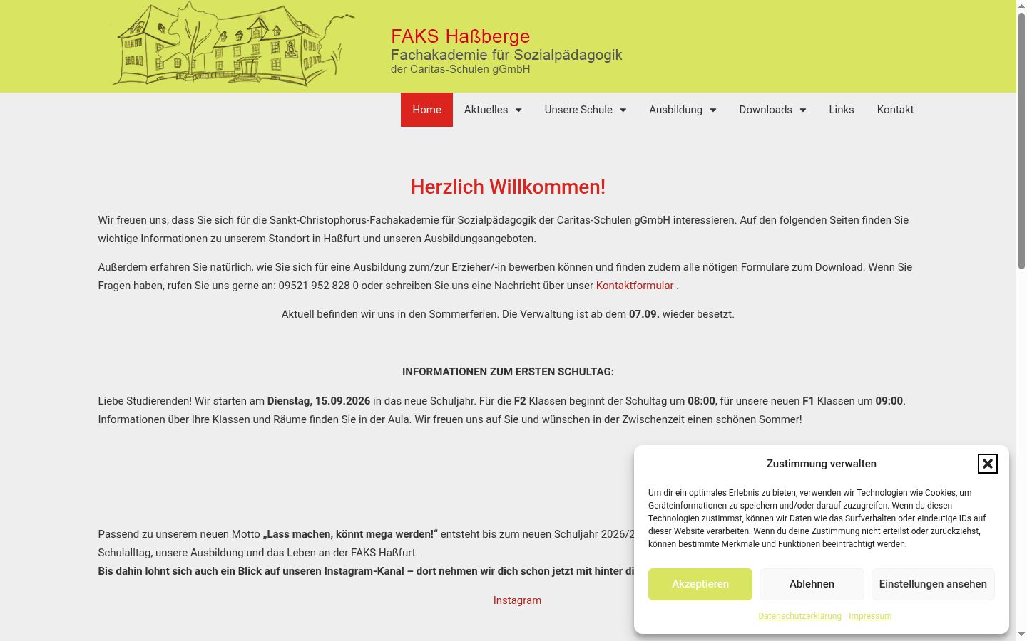 Screenshot tal-banner tal-kunsens muri qabel kwalunkwe interazzjoni