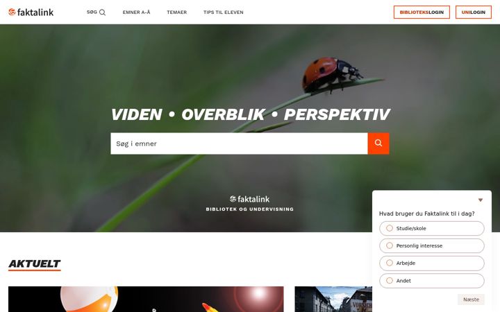 Screenshot of faktalink.dk