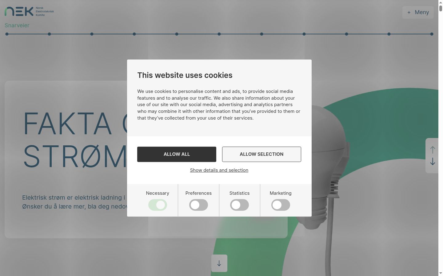 Screenshot del banner di consenso mostrato prima di qualsiasi interazione