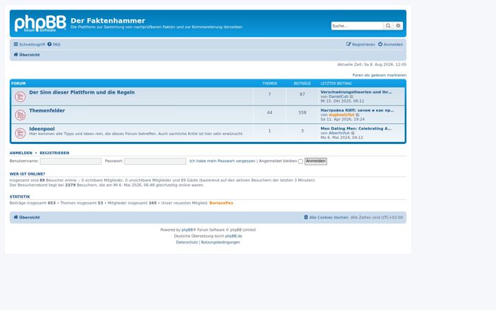 Screenshot of faktenhammer.de
