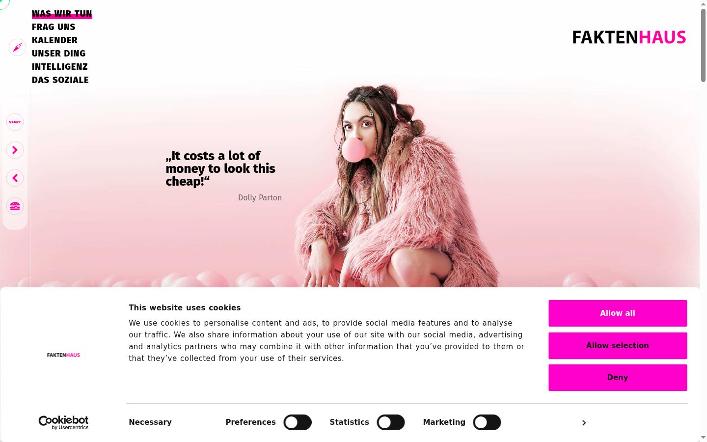 Screenshot del banner di consenso mostrato prima di qualsiasi interazione