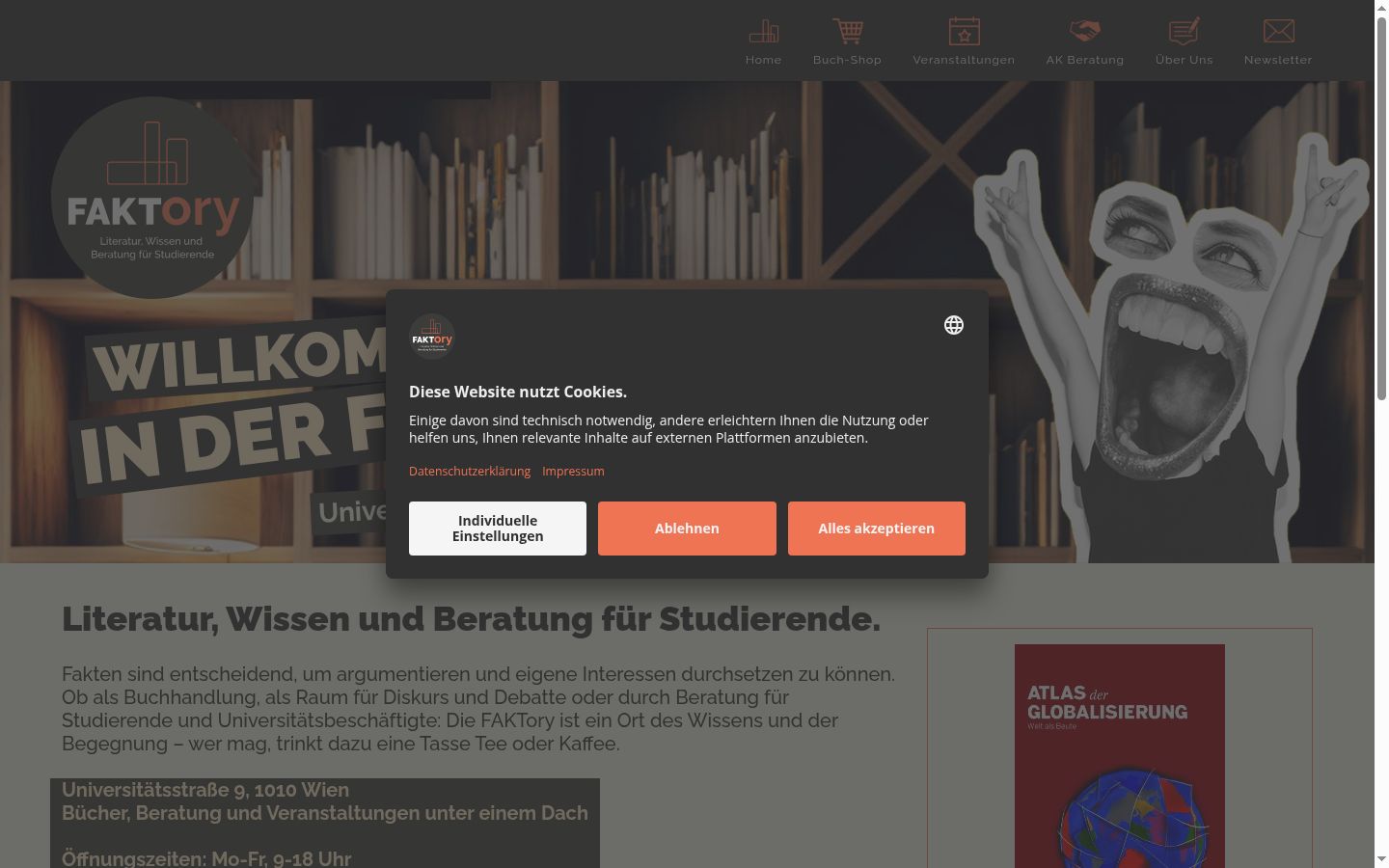 Screenshot van de toestemmingsbanner zoals getoond vóór enige interactie