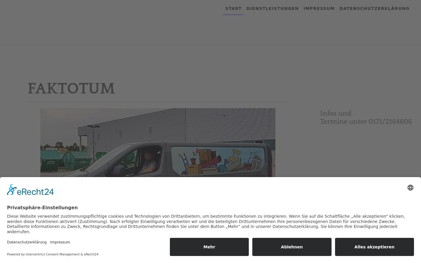 Screenshot del banner di consenso mostrato prima di qualsiasi interazione