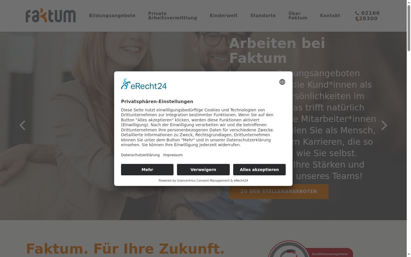 Screenshot del banner di consenso mostrato prima di qualsiasi interazione