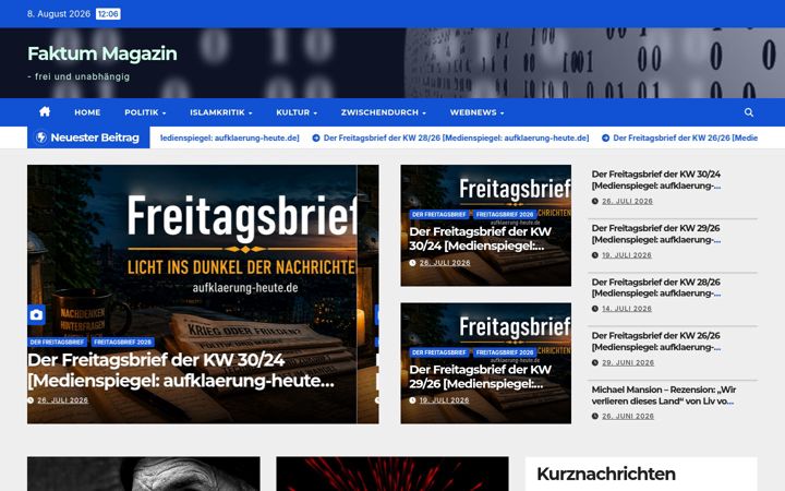 Screenshot von faktum-magazin.de