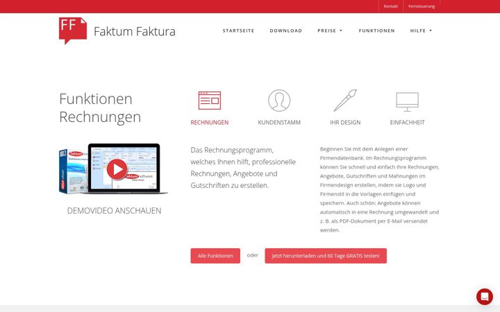 Screenshot von faktumfaktura.de