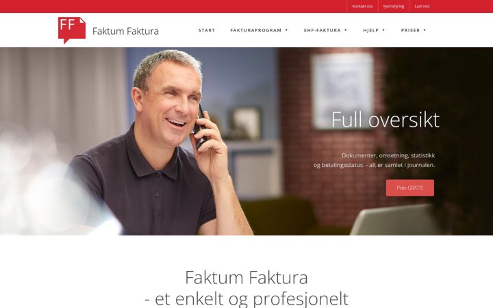 Screenshot of faktumfaktura.no