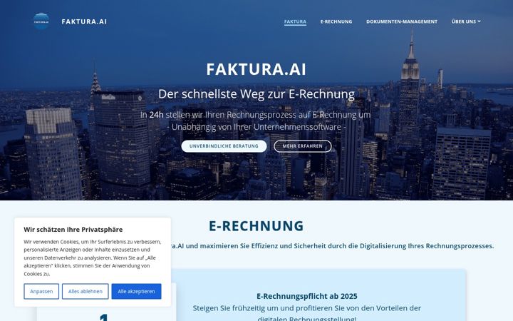 Screenshot of faktura.ai
