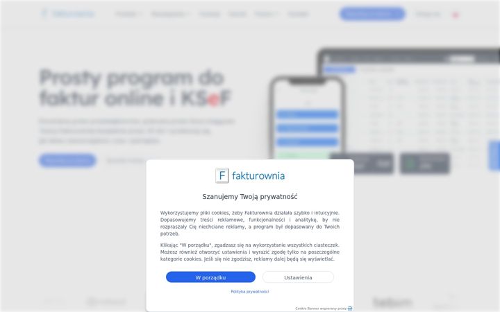 Screenshot of fakturownia.pl
