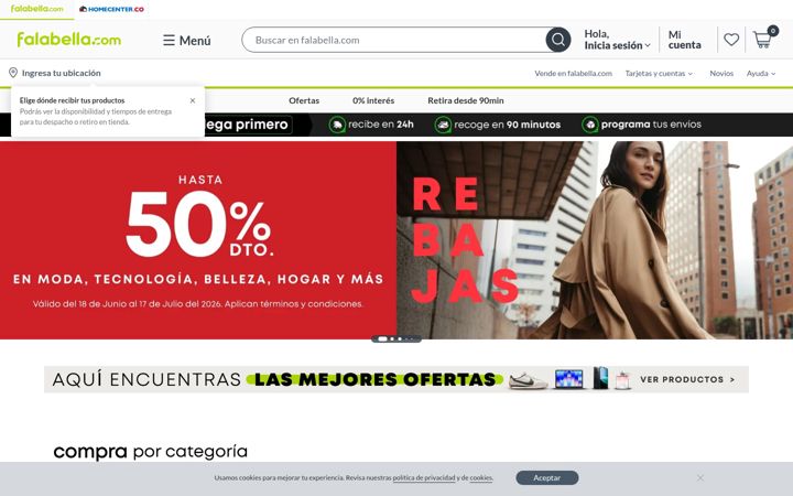Screenshot του falabella.com.co