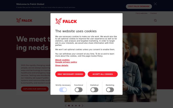 Screenshot of falck.com