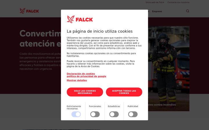 Screenshot of falck.es