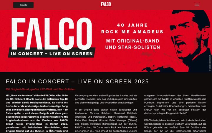 Screenshot von falco-in-concert.de