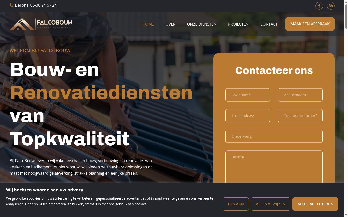 Screenshot del banner di consenso mostrato prima di qualsiasi interazione