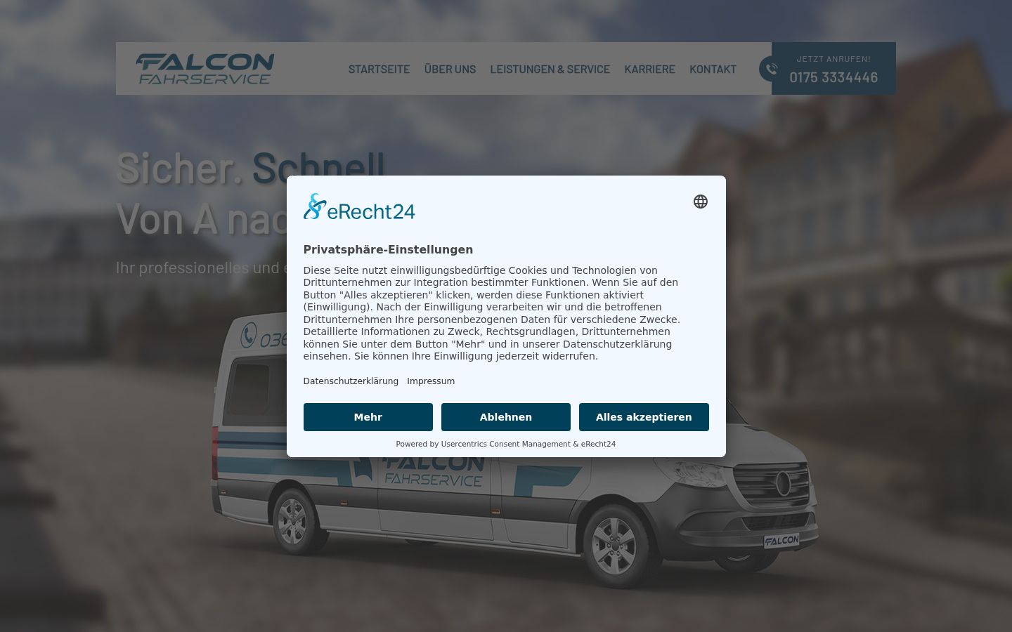 Screenshot del banner di consenso mostrato prima di qualsiasi interazione